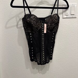 Black Lace Corset Top